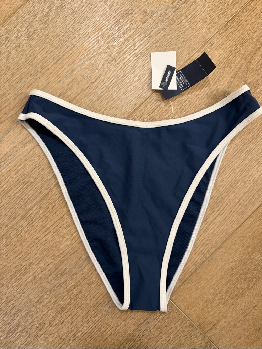 Abercrombie & Fitch Navy Bikini Bottom with White Trim